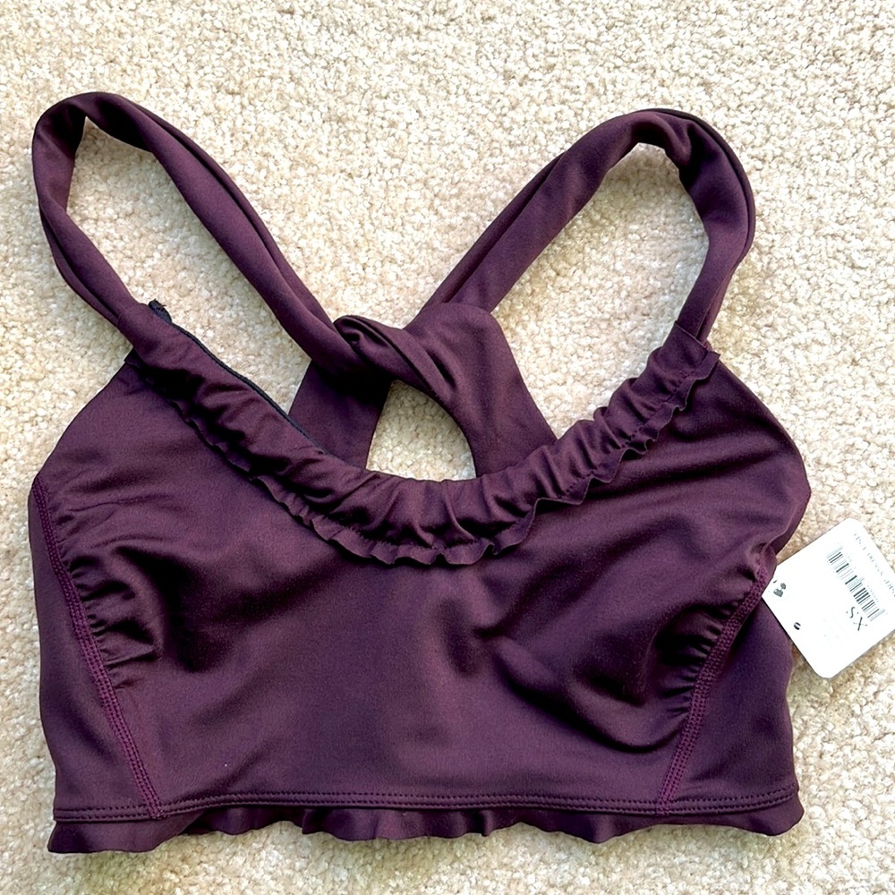NEW Free People Movement Sports Bra size XS in plum purple color